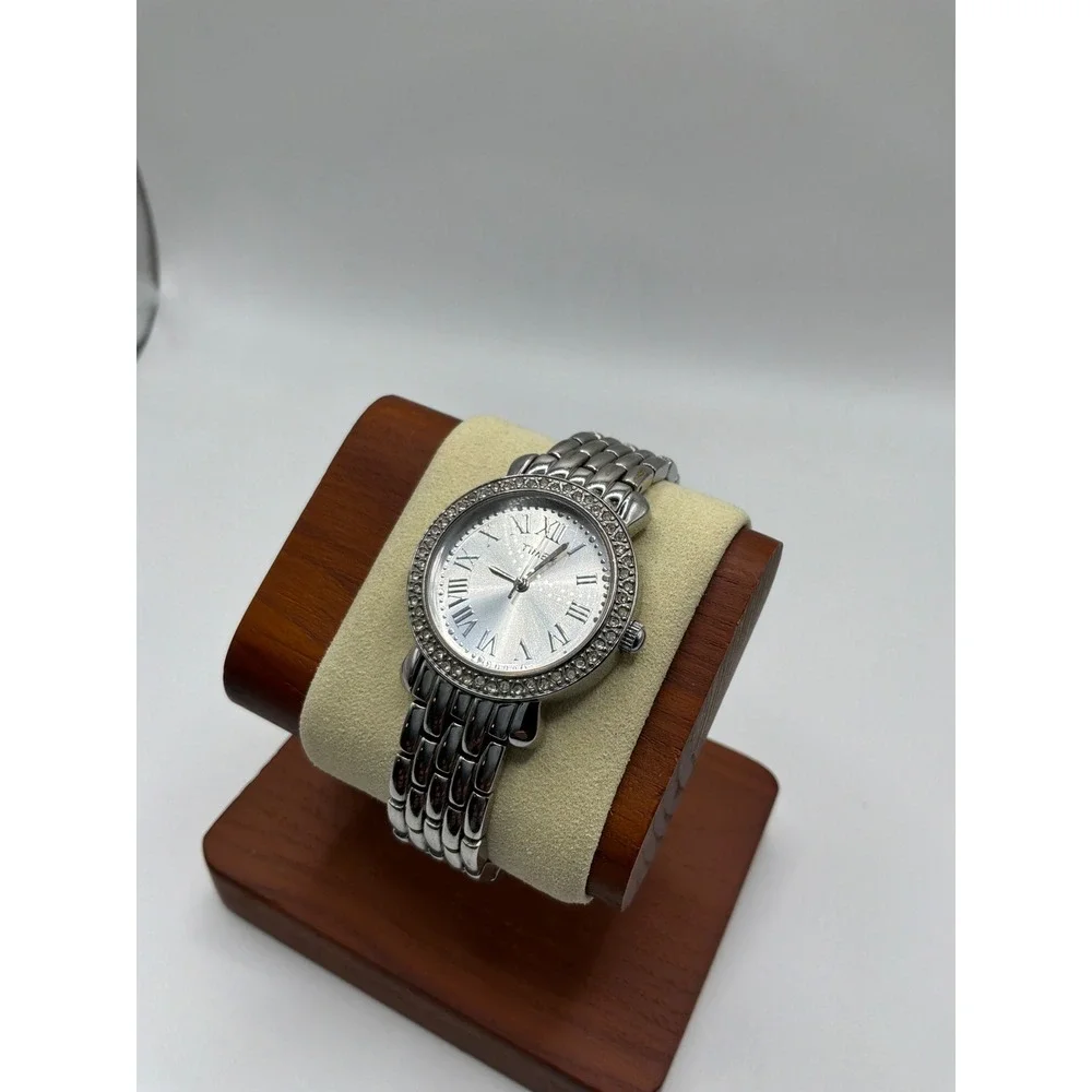 Timex View Point Women's Crystal Bezel MOP Roman Numeral Watch – New Battery